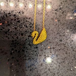 Swarovski Gold Swan Necklace